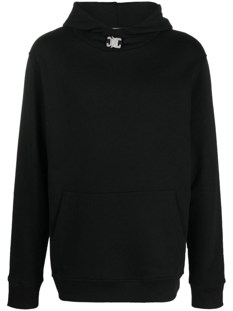 Black Buckle Detail Hoodie