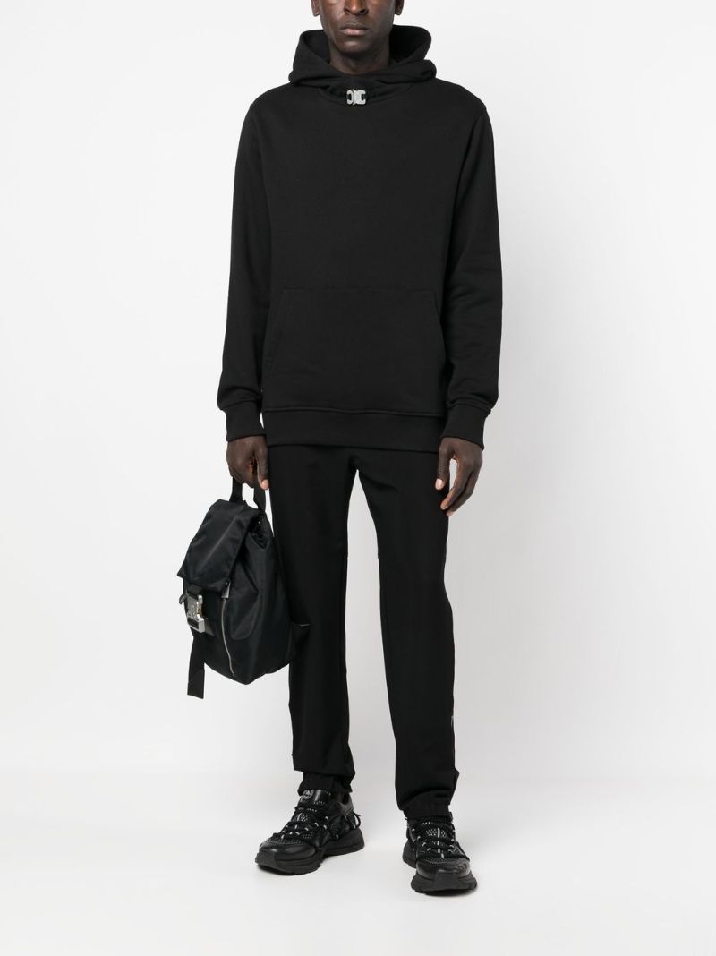 Black Buckle Detail Hoodie