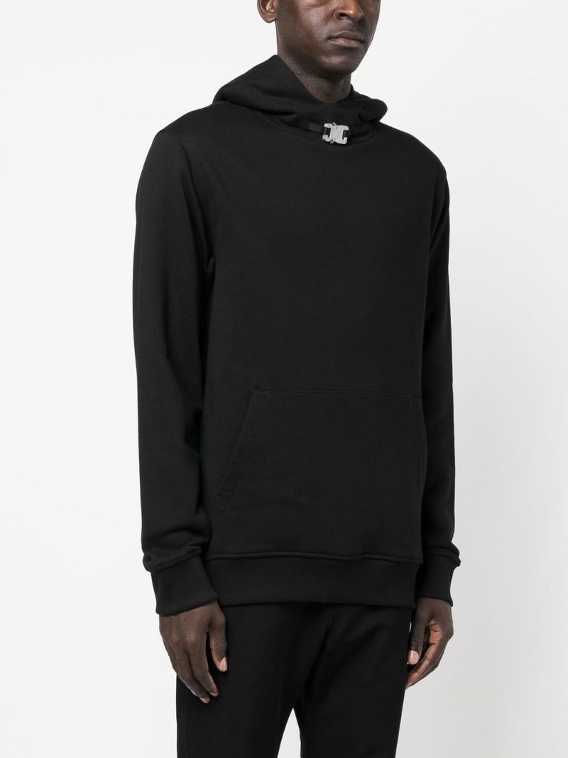 Black Buckle Detail Hoodie