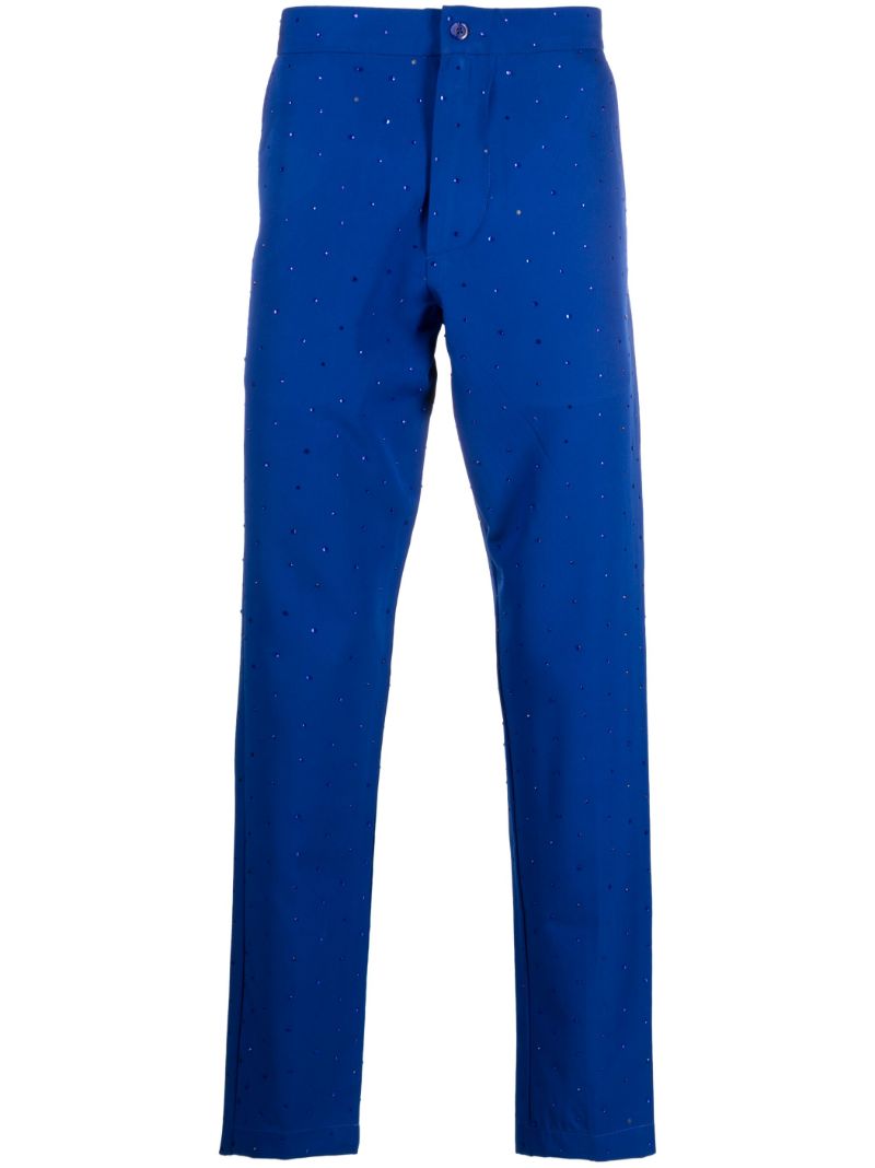 Blue Jide Crystal-embellished Trousers