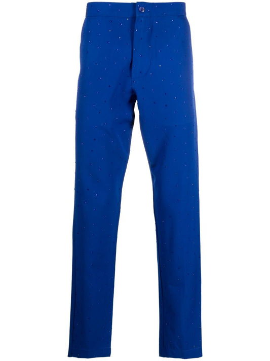 Blue Jide Crystal-embellished Trousers
