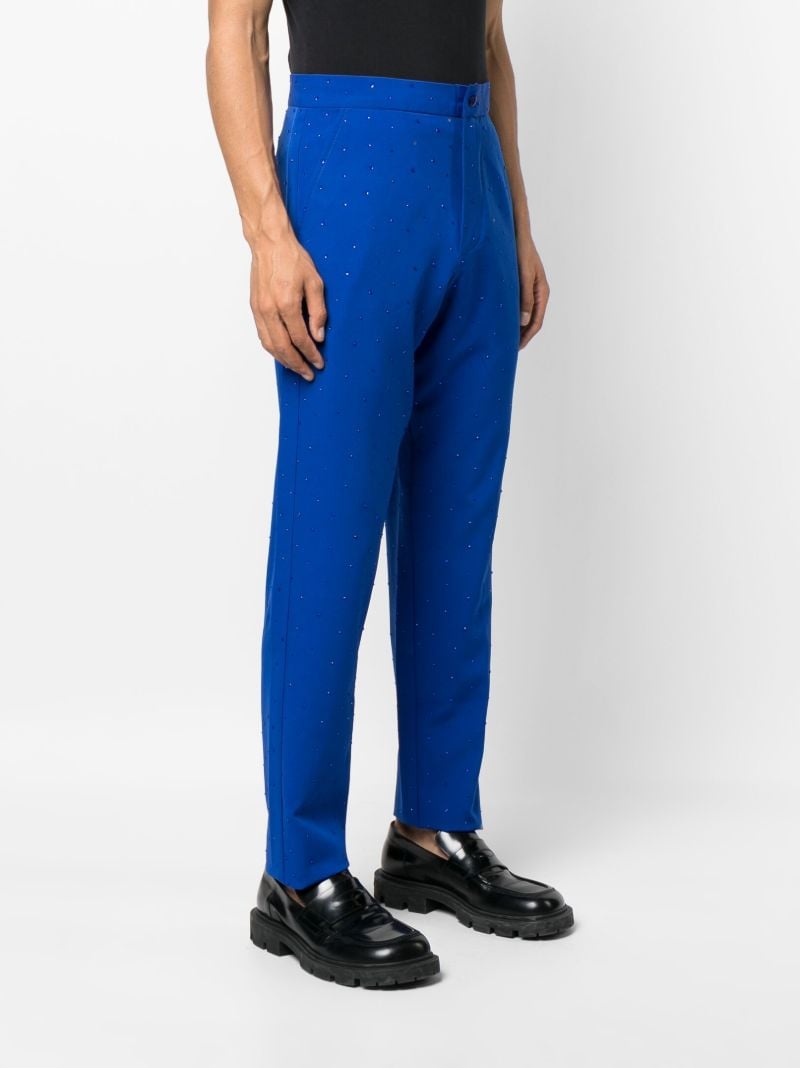 Blue Jide Crystal-embellished Trousers