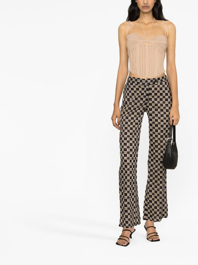 Black Disco Flared Trousers
