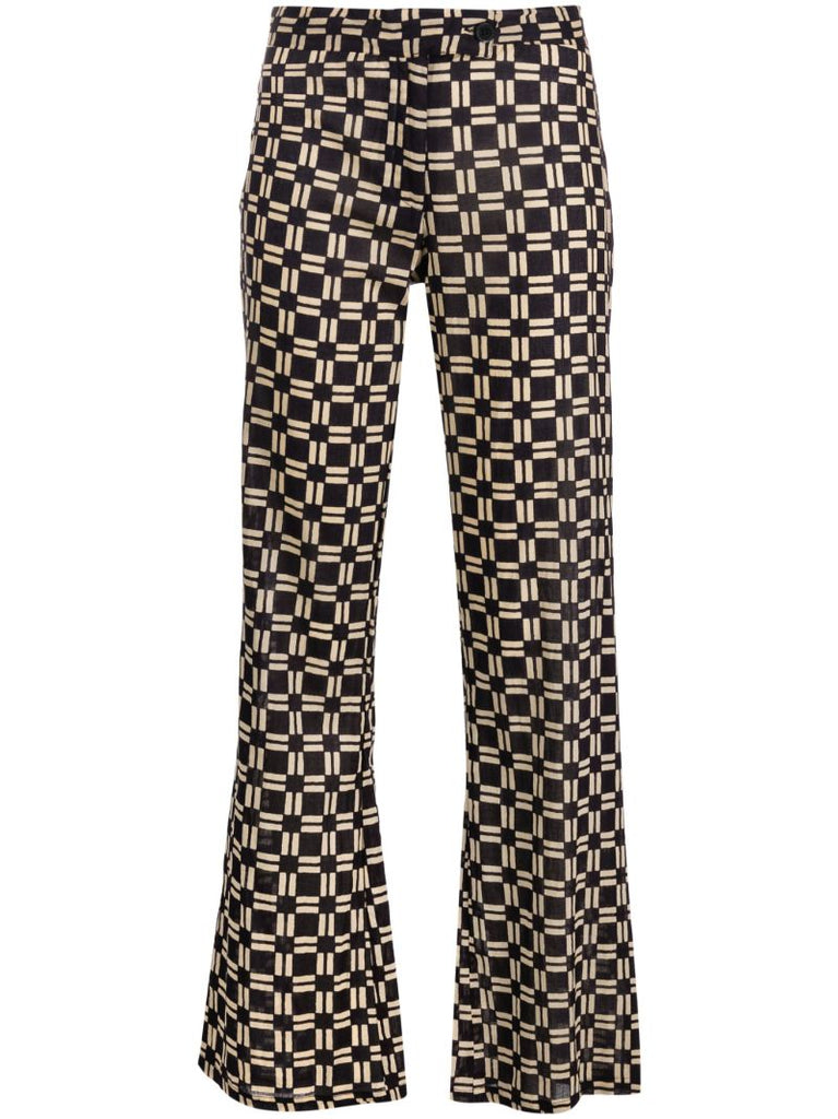 Black Disco Flared Trousers