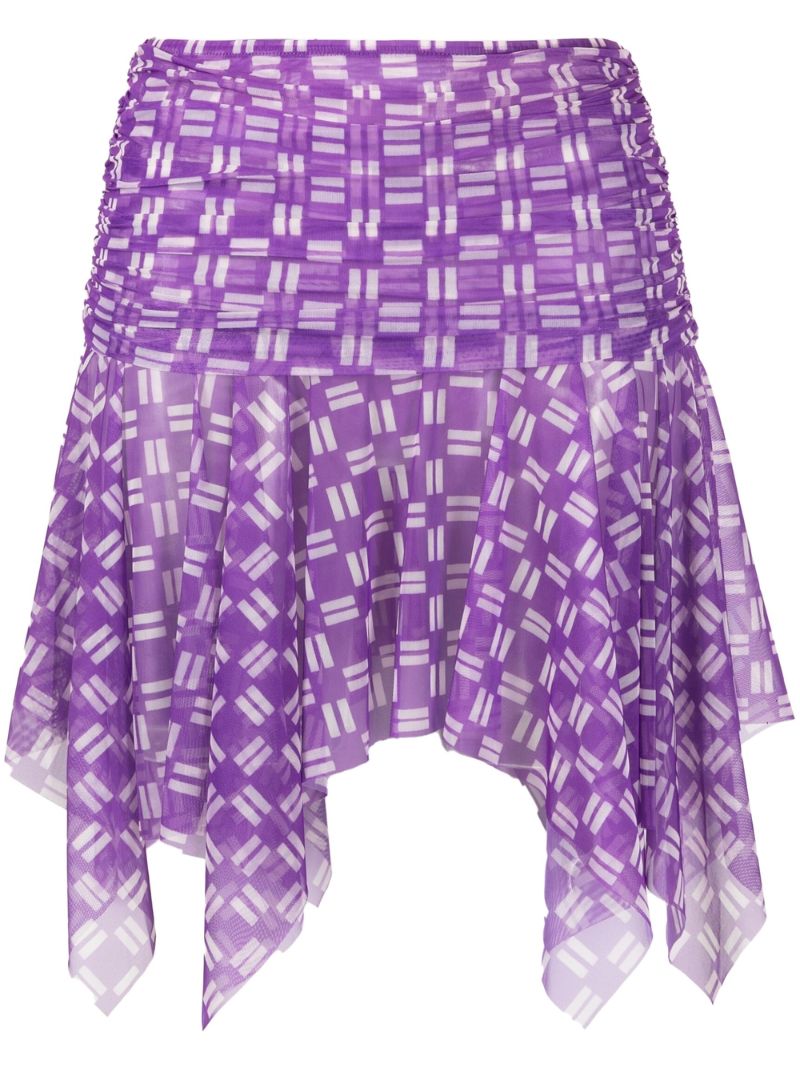 Purple Disco Asymmetric Tulle Skirt