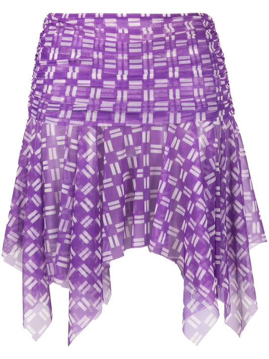 Purple Disco Asymmetric Tulle Skirt
