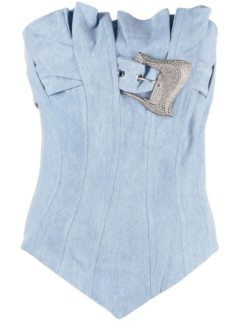Blue Calamity Denim Corset Top