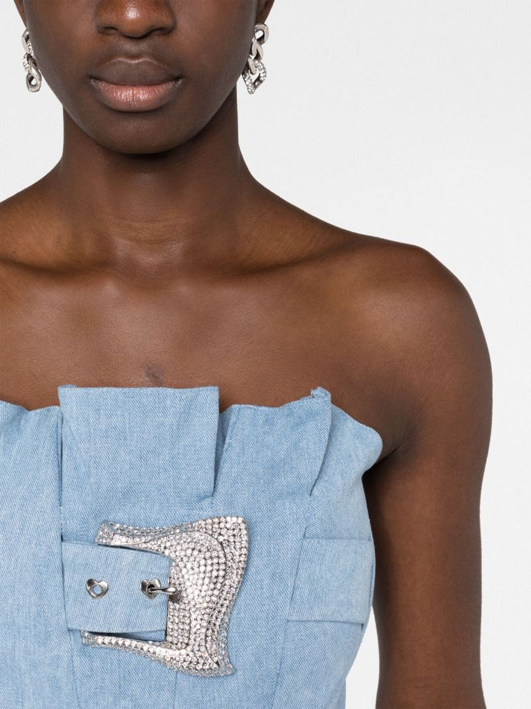 Blue Calamity Denim Corset Top