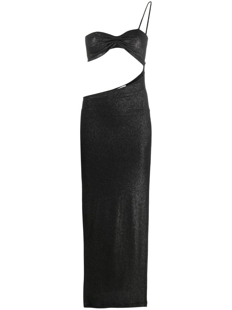 Black Single-strap Cut-out Dress