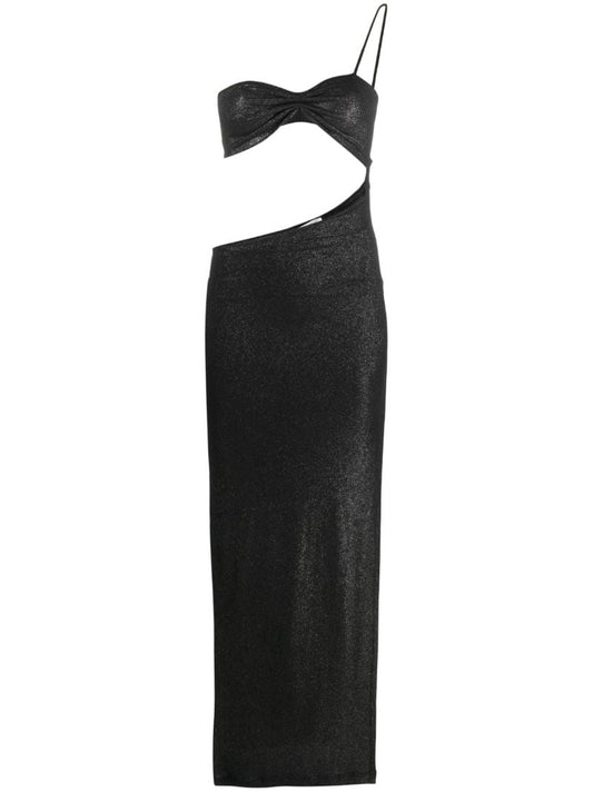Black Single-strap Cut-out Dress