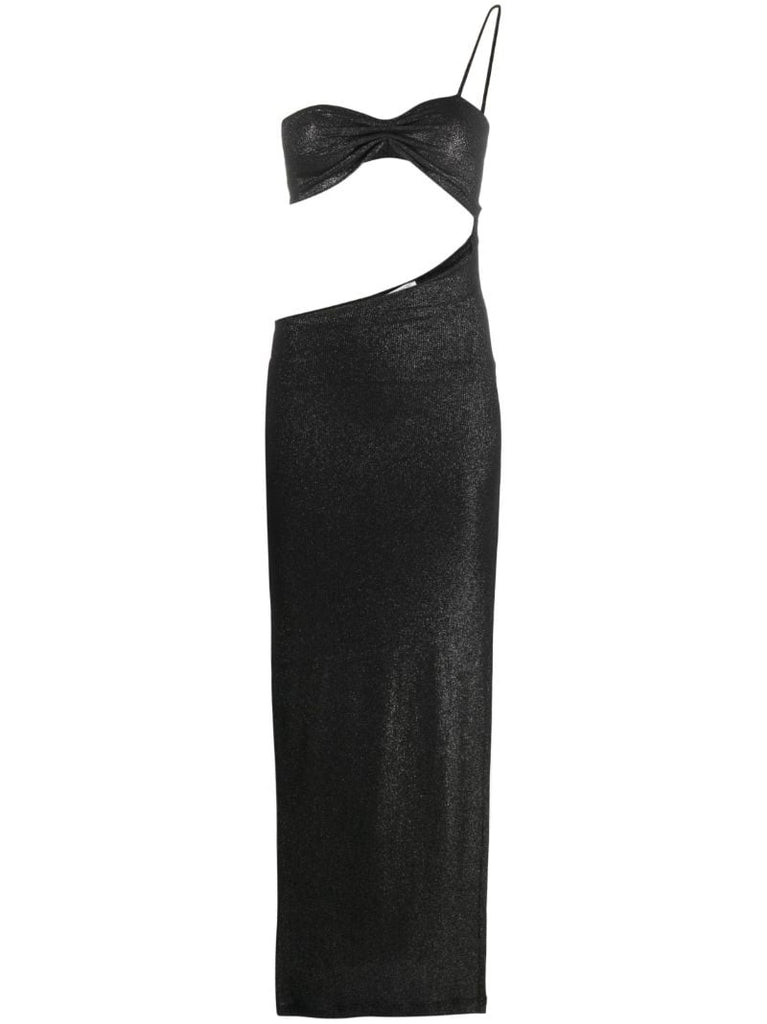 Black Single-strap Cut-out Dress