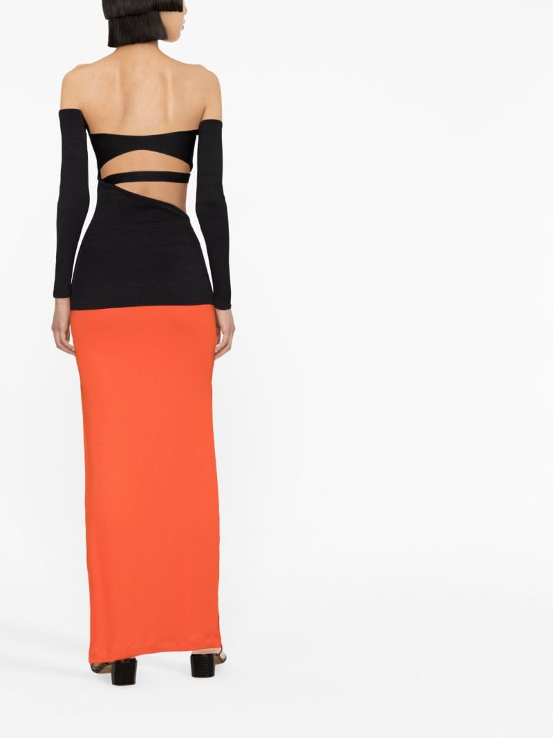 Black Ribbed Cut-out Top