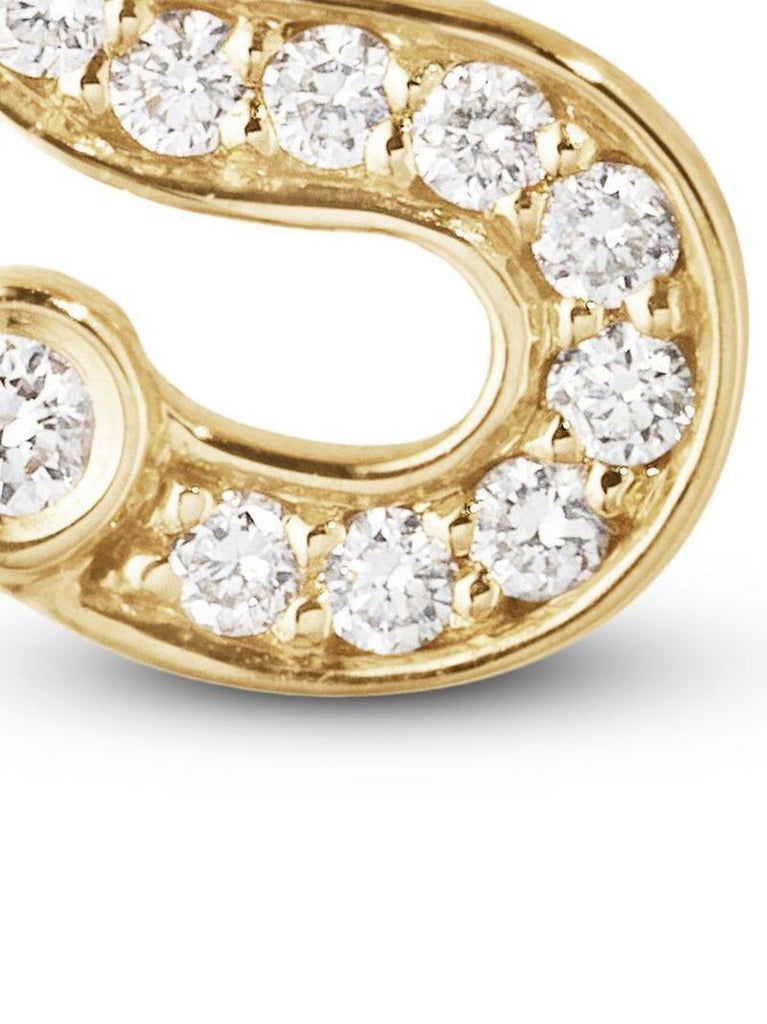 18k Yellow Gold Petite S Diamond Single Stud Earring
