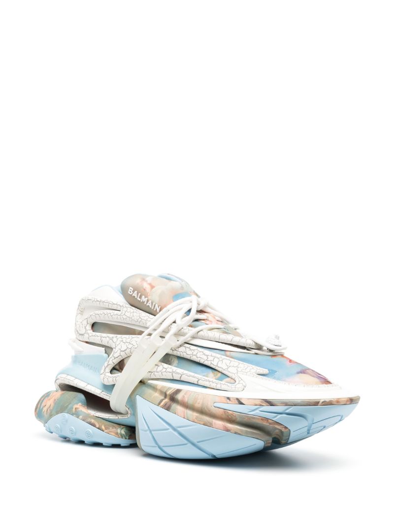 Blue Unicorn Low Panelled Sneakers