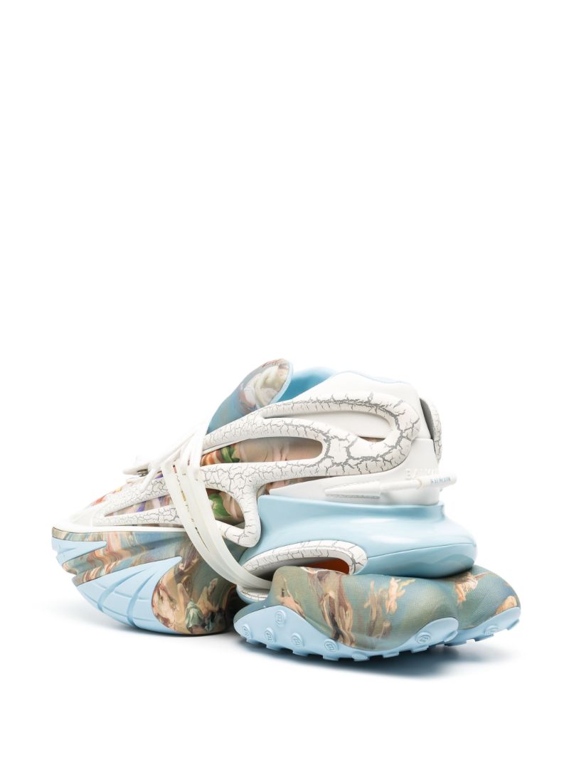 Blue Unicorn Low Panelled Sneakers
