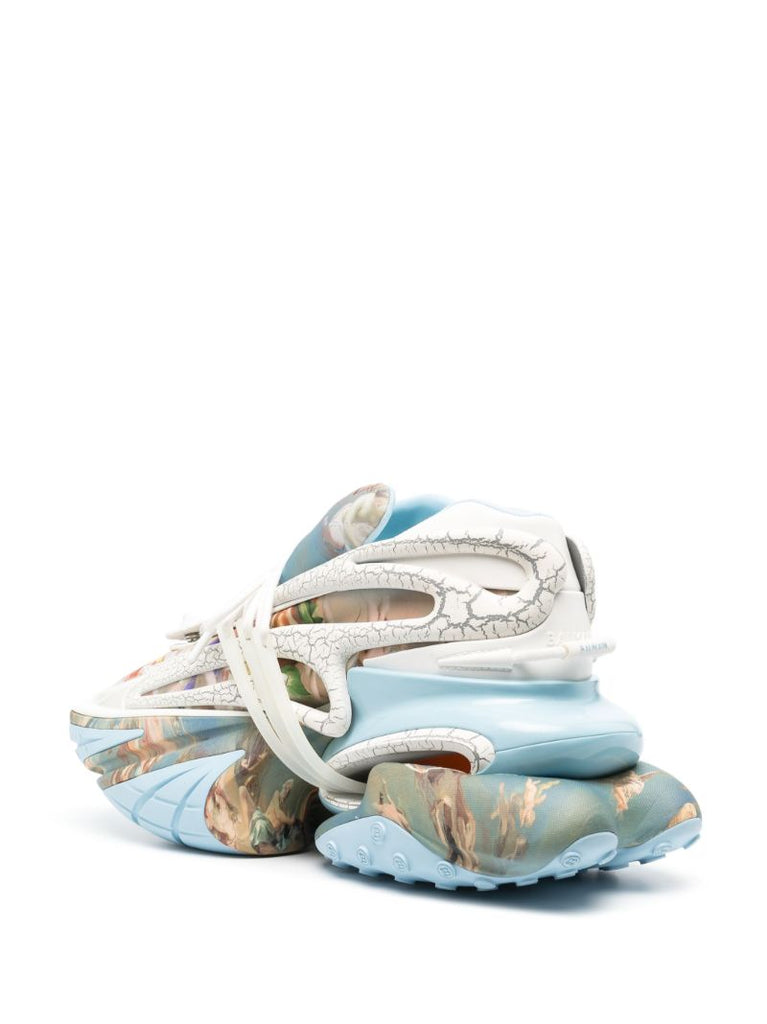 Blue Unicorn Low Panelled Sneakers