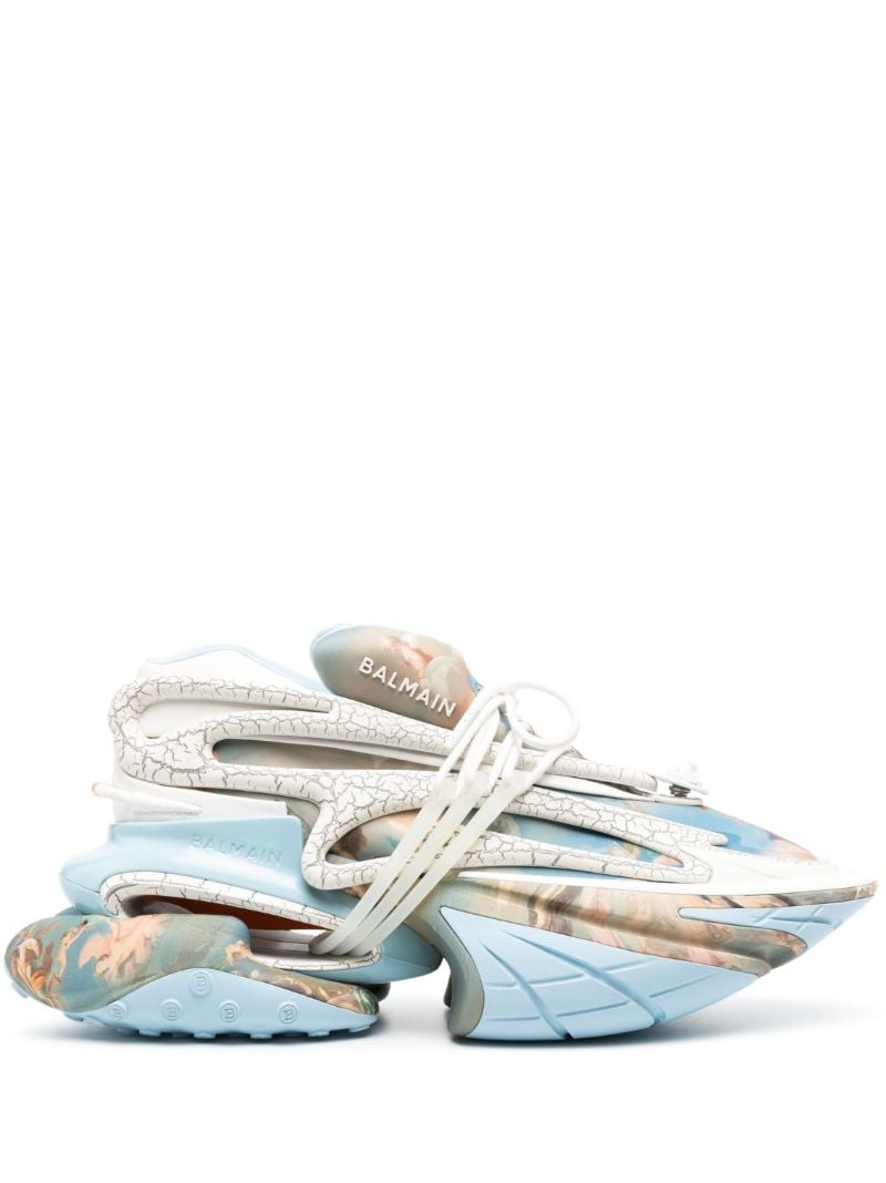 Blue Unicorn Low Panelled Sneakers