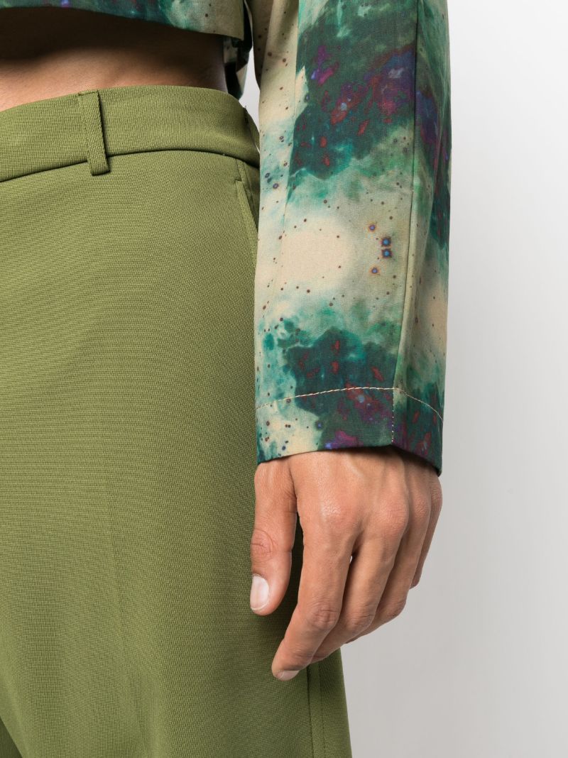 Green Tolani Cropped Shirt Jacket