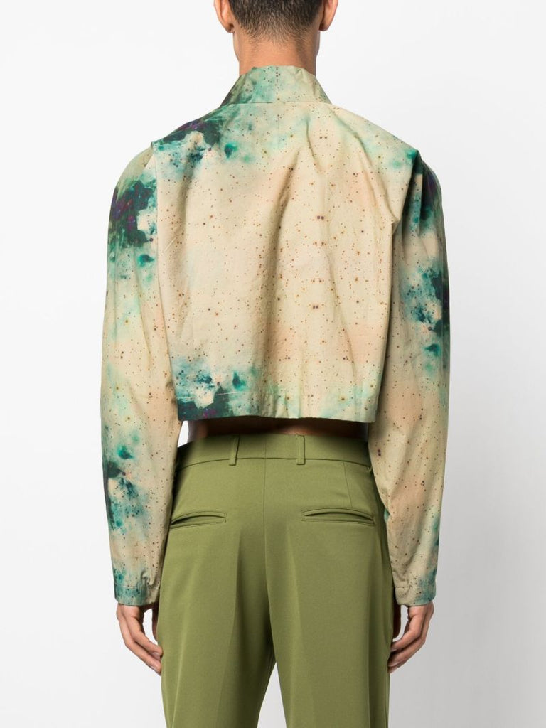 Green Tolani Cropped Shirt Jacket
