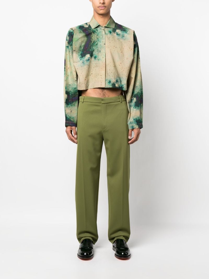Green Tolani Cropped Shirt Jacket