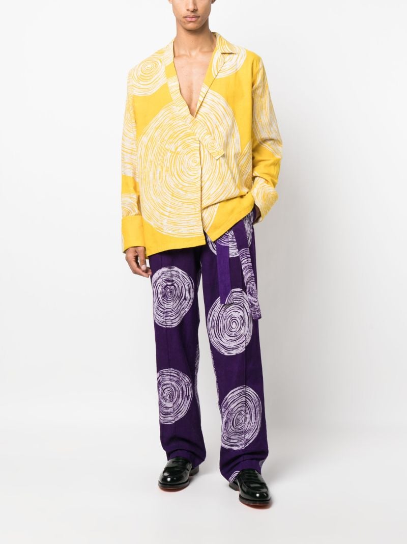 Purple Adire Graphic Print Trousers