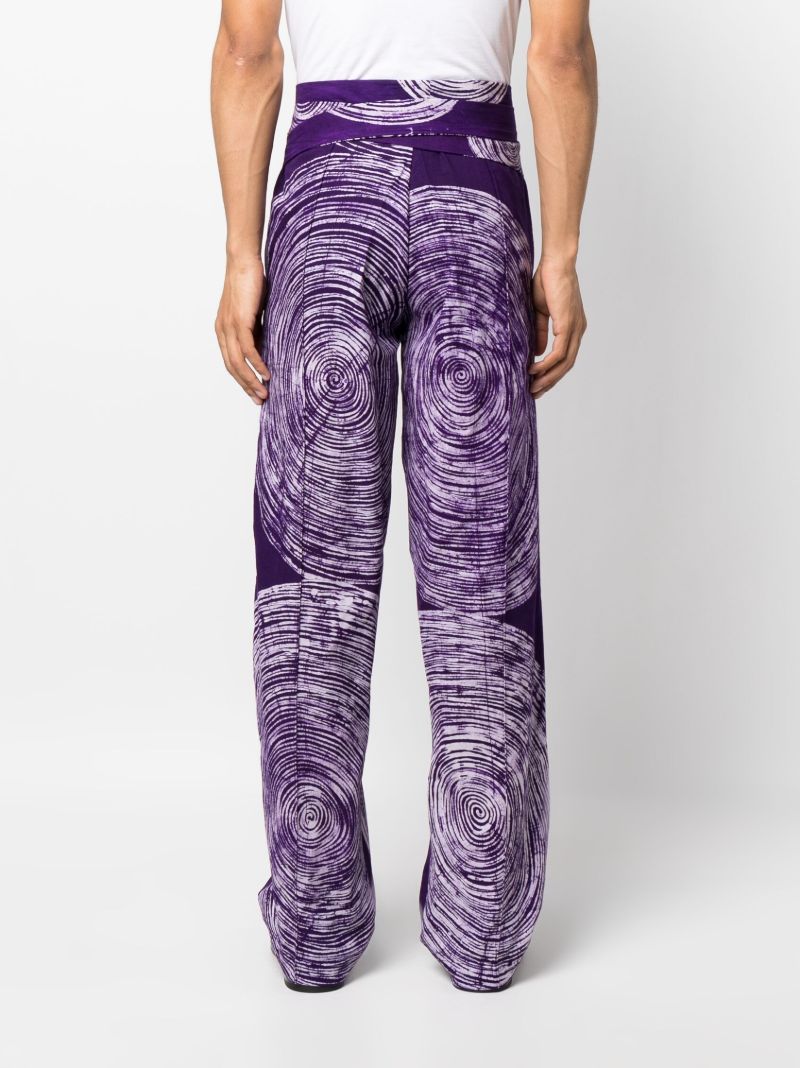 Purple Adire Graphic Print Trousers