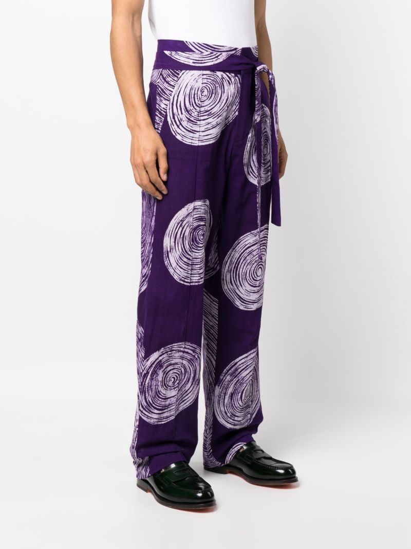 Purple Adire Graphic Print Trousers