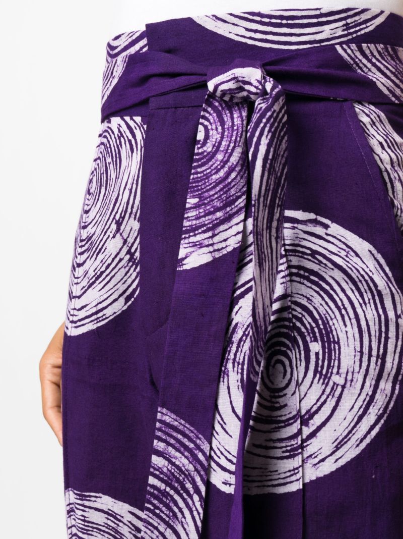 Purple Adire Graphic Print Trousers