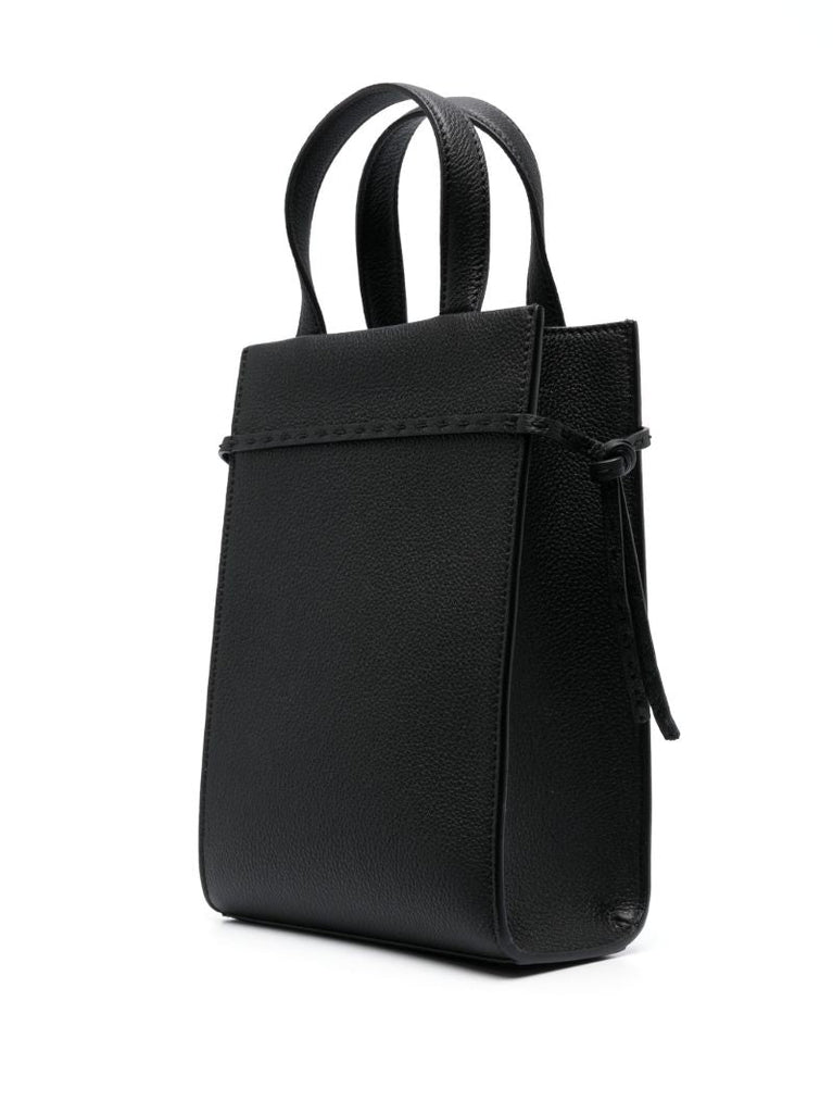 Black Go to Mini Leather Tote Bag