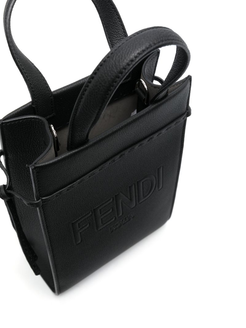 Black Go to Mini Leather Tote Bag