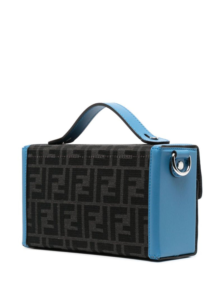 Grey Ff Jacquard Baguette Cross Body Bag