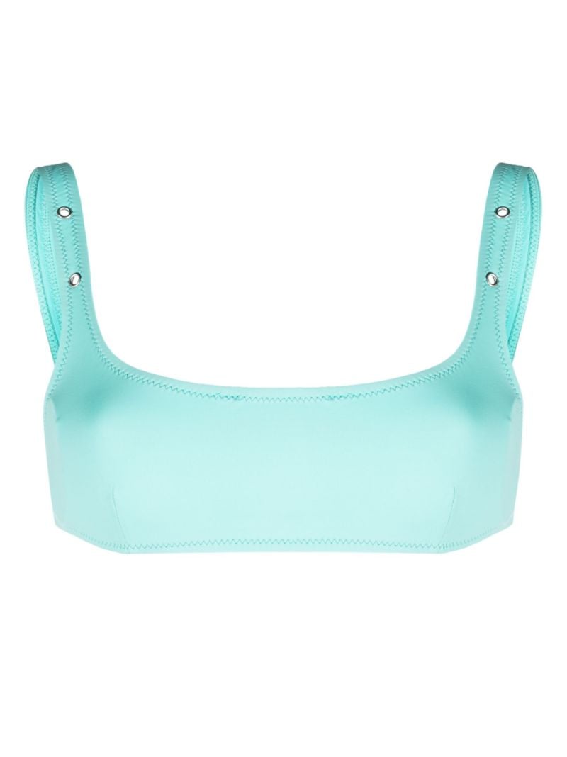 Blue Carmen Eyelet Bikini Top