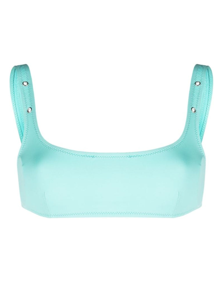 Blue Carmen Eyelet Bikini Top