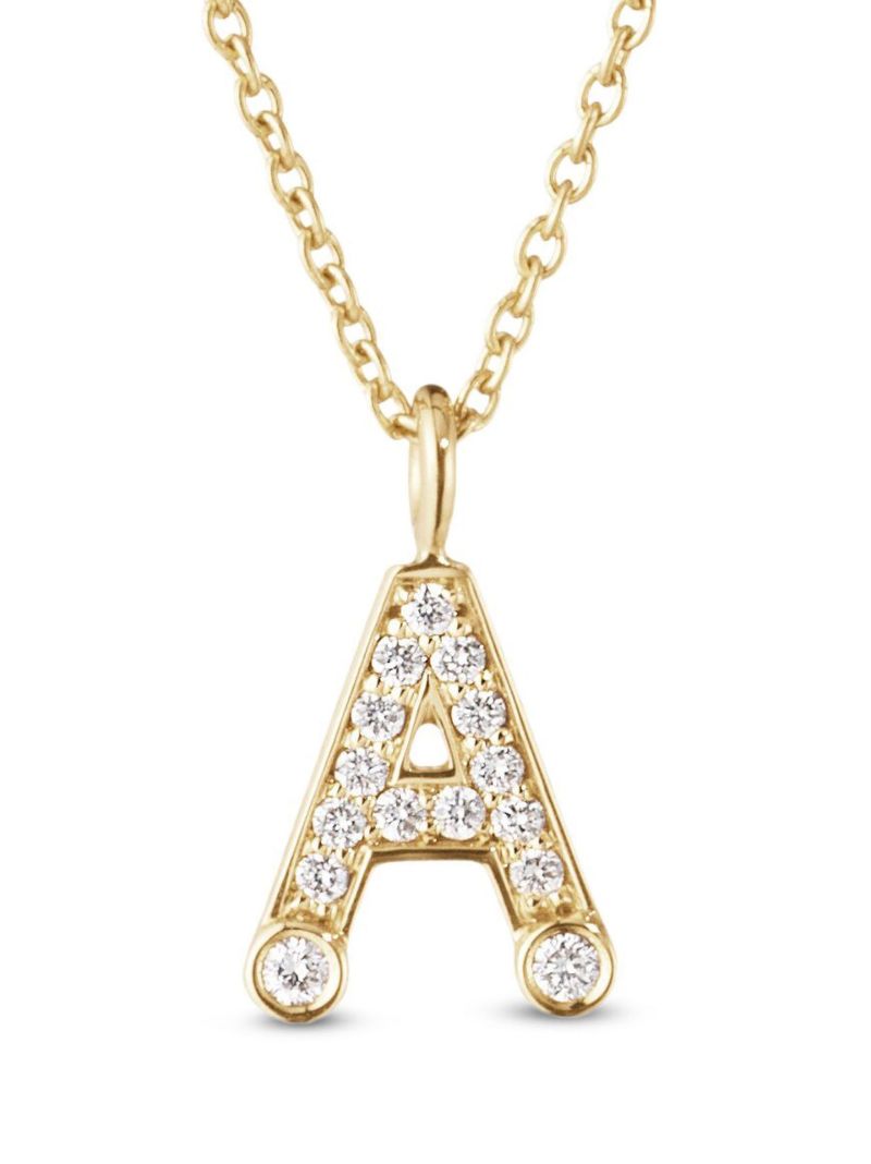 18k Yellow Gold Petite a Diamond Necklace