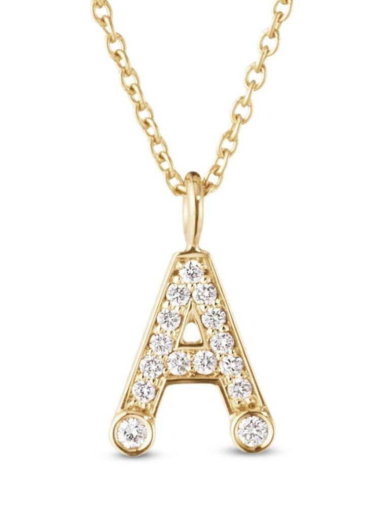 18k Yellow Gold Petite a Diamond Necklace