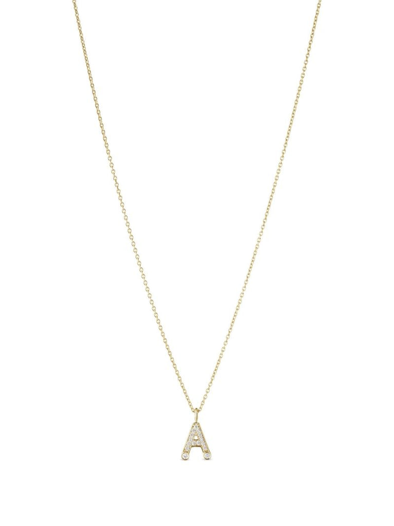 18k Yellow Gold Petite a Diamond Necklace