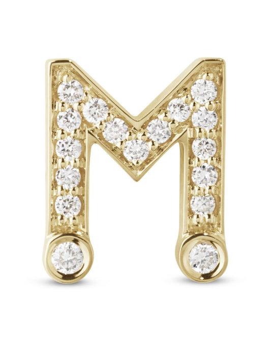 18k Yellow Gold Petite M Diamond Single Stud Earring