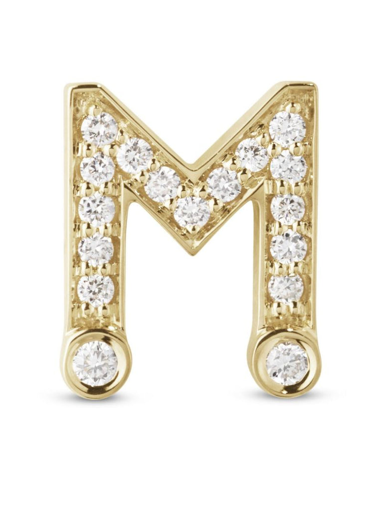 18k Yellow Gold Petite M Diamond Single Stud Earring