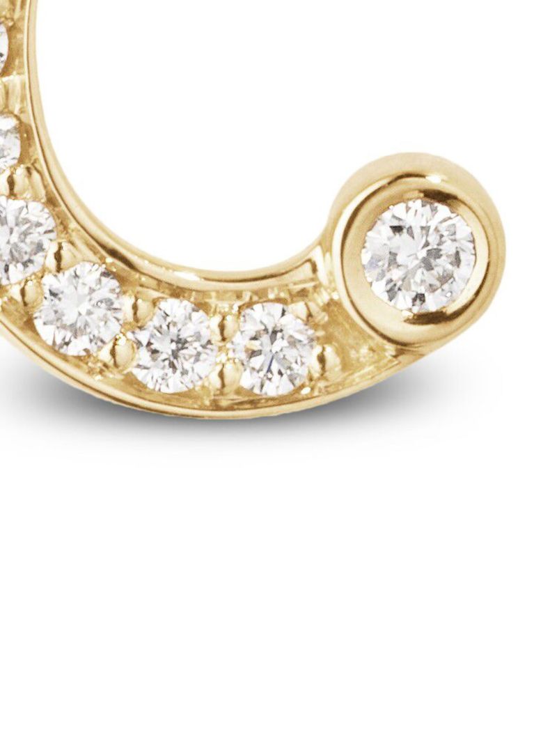 18k Yellow Gold Petite C Diamond Single Stud Earring