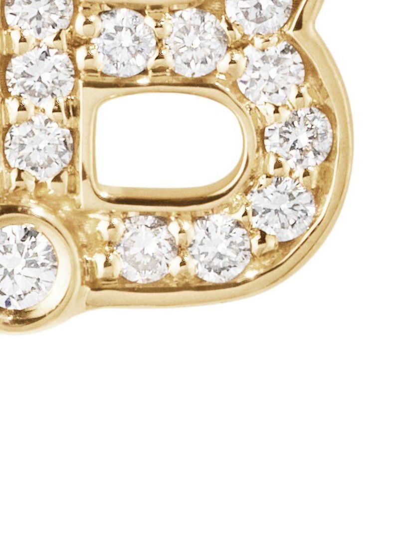 18k Yellow Gold Petite B Diamond Single Stud Earring