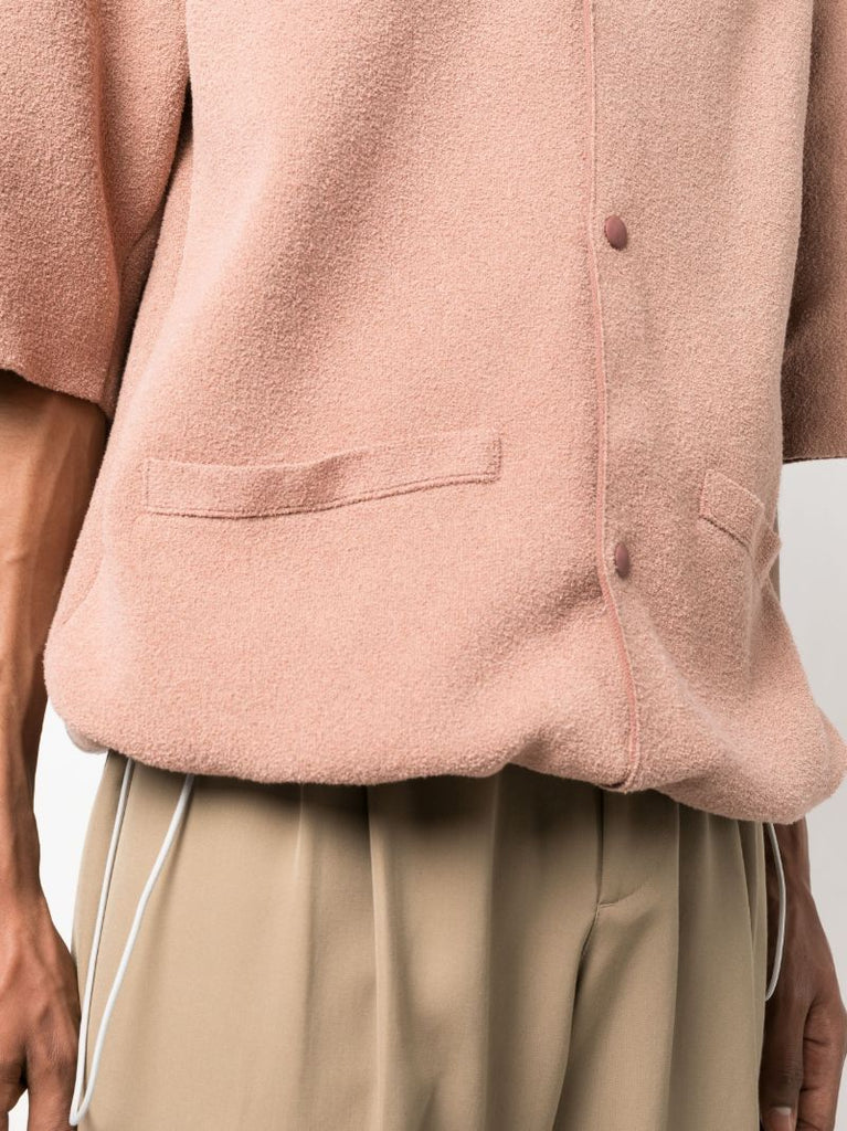 Pink BouclÃ_x0083_Â© Drawstring Shirt