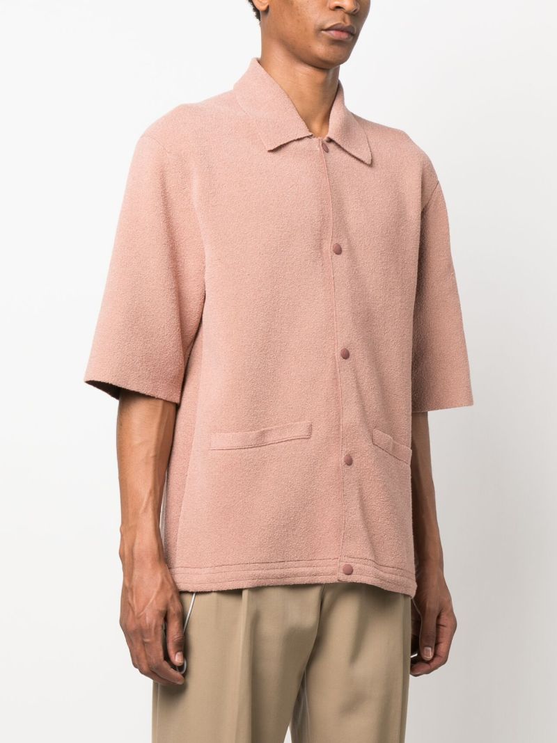 Pink BouclÃ_x0083_Â© Drawstring Shirt