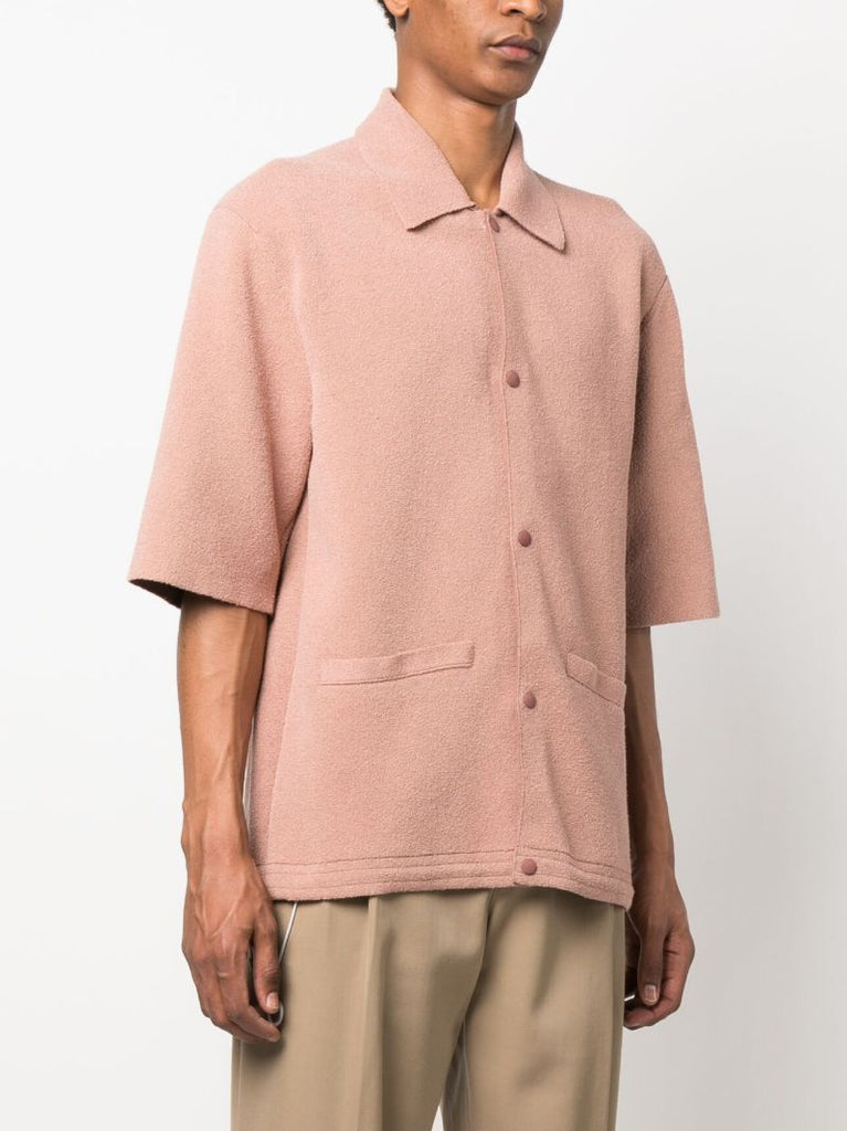 Pink BouclÃ_x0083_Â© Drawstring Shirt