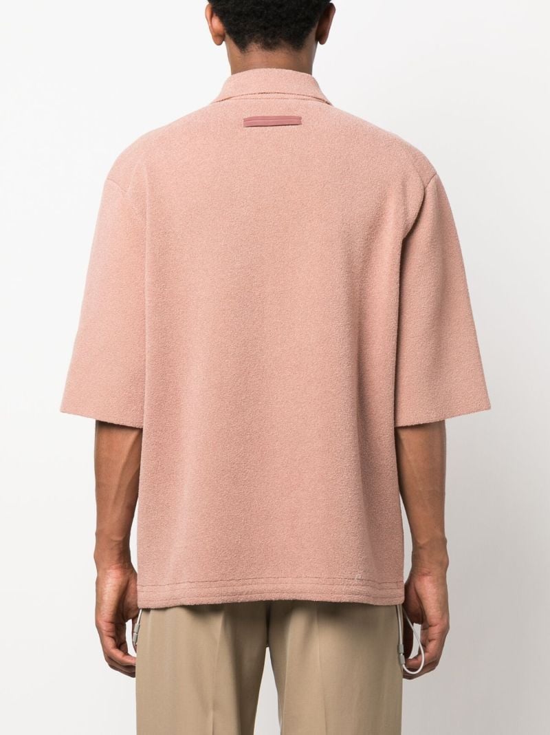 Pink BouclÃ_x0083_Â© Drawstring Shirt