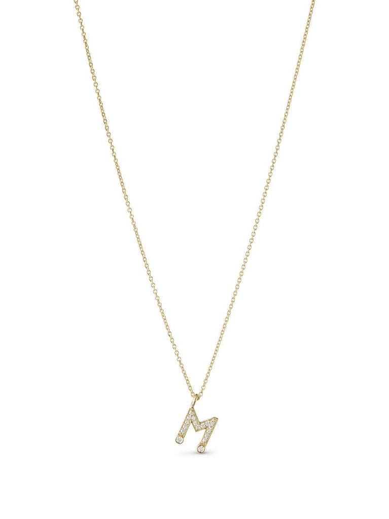 18k Yellow Gold Petite M Diamond Necklace
