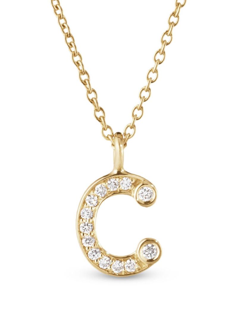18k Yellow Gold Petite C Diamond Necklace