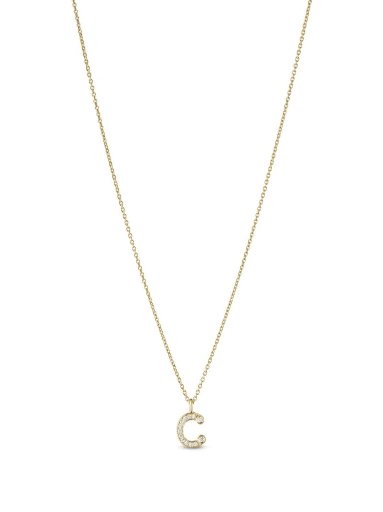 18k Yellow Gold Petite C Diamond Necklace