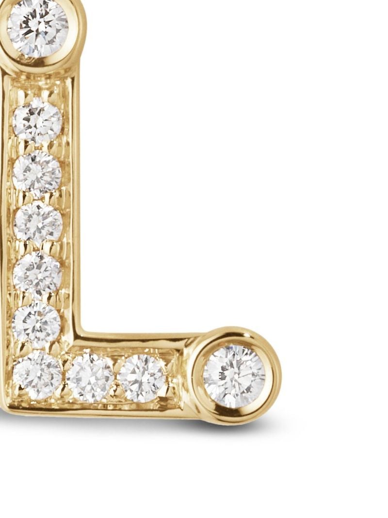 18k Yellow Gold Petite L Diamond Single Stud Earring