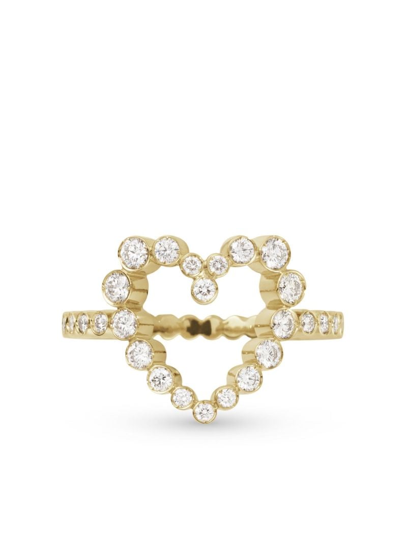 18k Yellow Gold Ensemble Coeur Diamond Ring