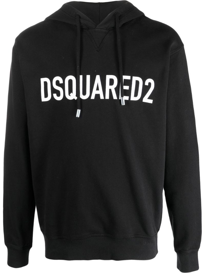 Black Logo-print Cotton Hoodie